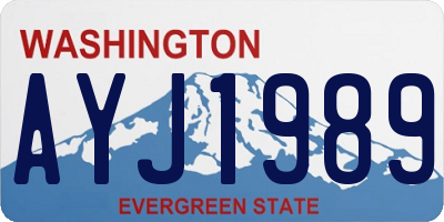 WA license plate AYJ1989