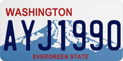 WA license plate AYJ1990