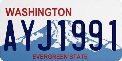 WA license plate AYJ1991