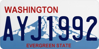 WA license plate AYJ1992