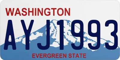 WA license plate AYJ1993