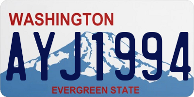 WA license plate AYJ1994