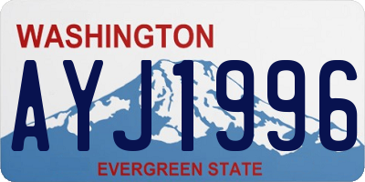 WA license plate AYJ1996