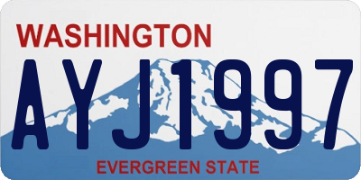 WA license plate AYJ1997