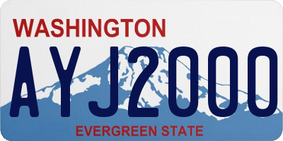 WA license plate AYJ2000