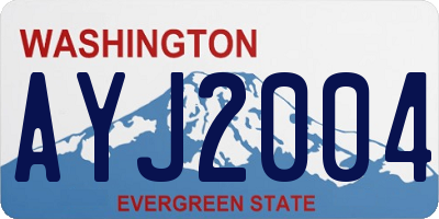 WA license plate AYJ2004