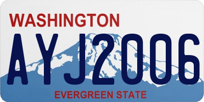 WA license plate AYJ2006