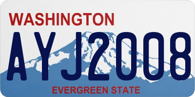 WA license plate AYJ2008