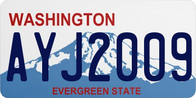 WA license plate AYJ2009