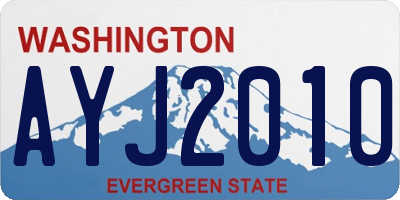 WA license plate AYJ2010