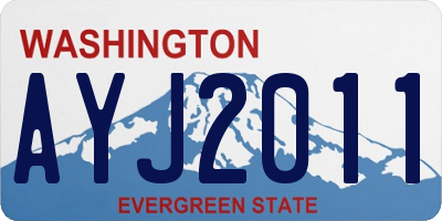 WA license plate AYJ2011
