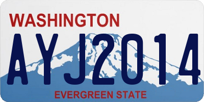 WA license plate AYJ2014