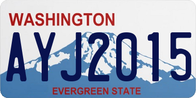 WA license plate AYJ2015