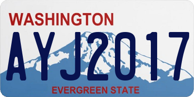WA license plate AYJ2017