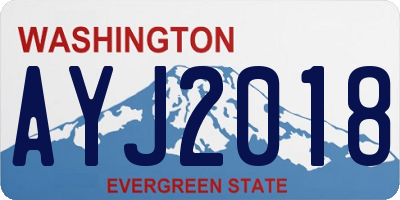 WA license plate AYJ2018