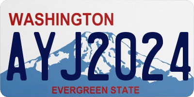WA license plate AYJ2024