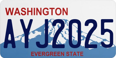 WA license plate AYJ2025