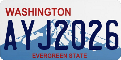 WA license plate AYJ2026