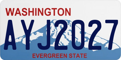 WA license plate AYJ2027