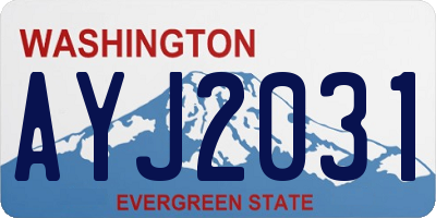 WA license plate AYJ2031