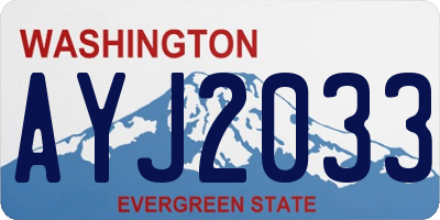 WA license plate AYJ2033