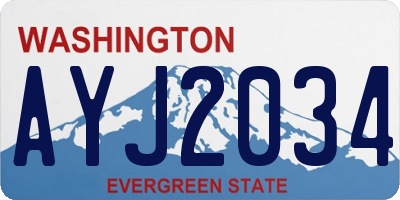 WA license plate AYJ2034