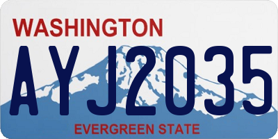 WA license plate AYJ2035