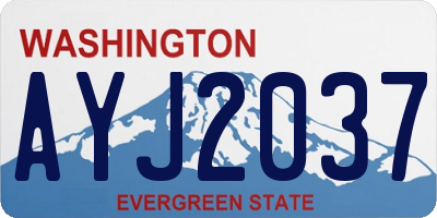 WA license plate AYJ2037