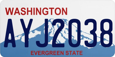WA license plate AYJ2038