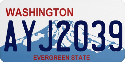 WA license plate AYJ2039