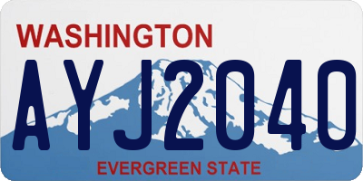 WA license plate AYJ2040