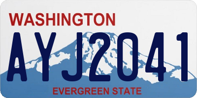 WA license plate AYJ2041
