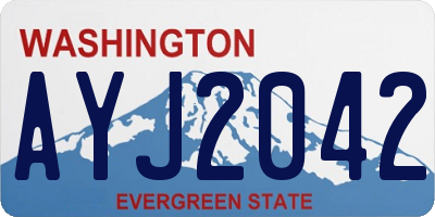 WA license plate AYJ2042