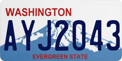 WA license plate AYJ2043