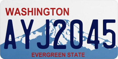WA license plate AYJ2045