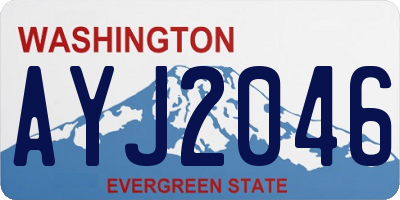 WA license plate AYJ2046