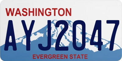 WA license plate AYJ2047