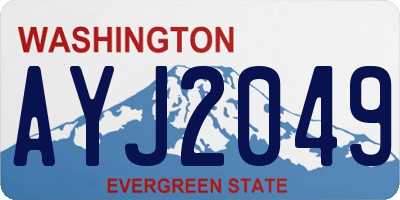 WA license plate AYJ2049