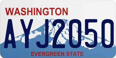 WA license plate AYJ2050