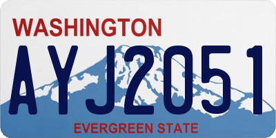 WA license plate AYJ2051