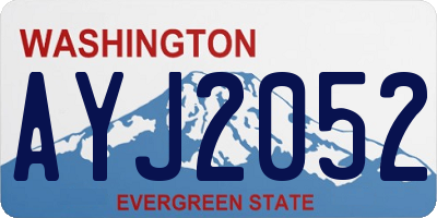 WA license plate AYJ2052