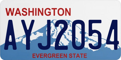 WA license plate AYJ2054