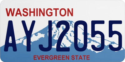 WA license plate AYJ2055