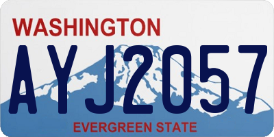 WA license plate AYJ2057