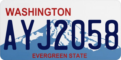 WA license plate AYJ2058