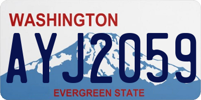 WA license plate AYJ2059