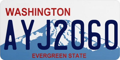 WA license plate AYJ2060