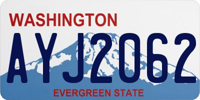 WA license plate AYJ2062