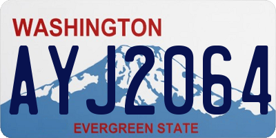 WA license plate AYJ2064