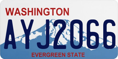 WA license plate AYJ2066